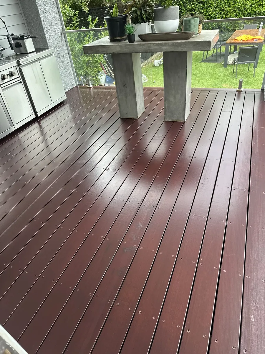 Deck staining and finishing