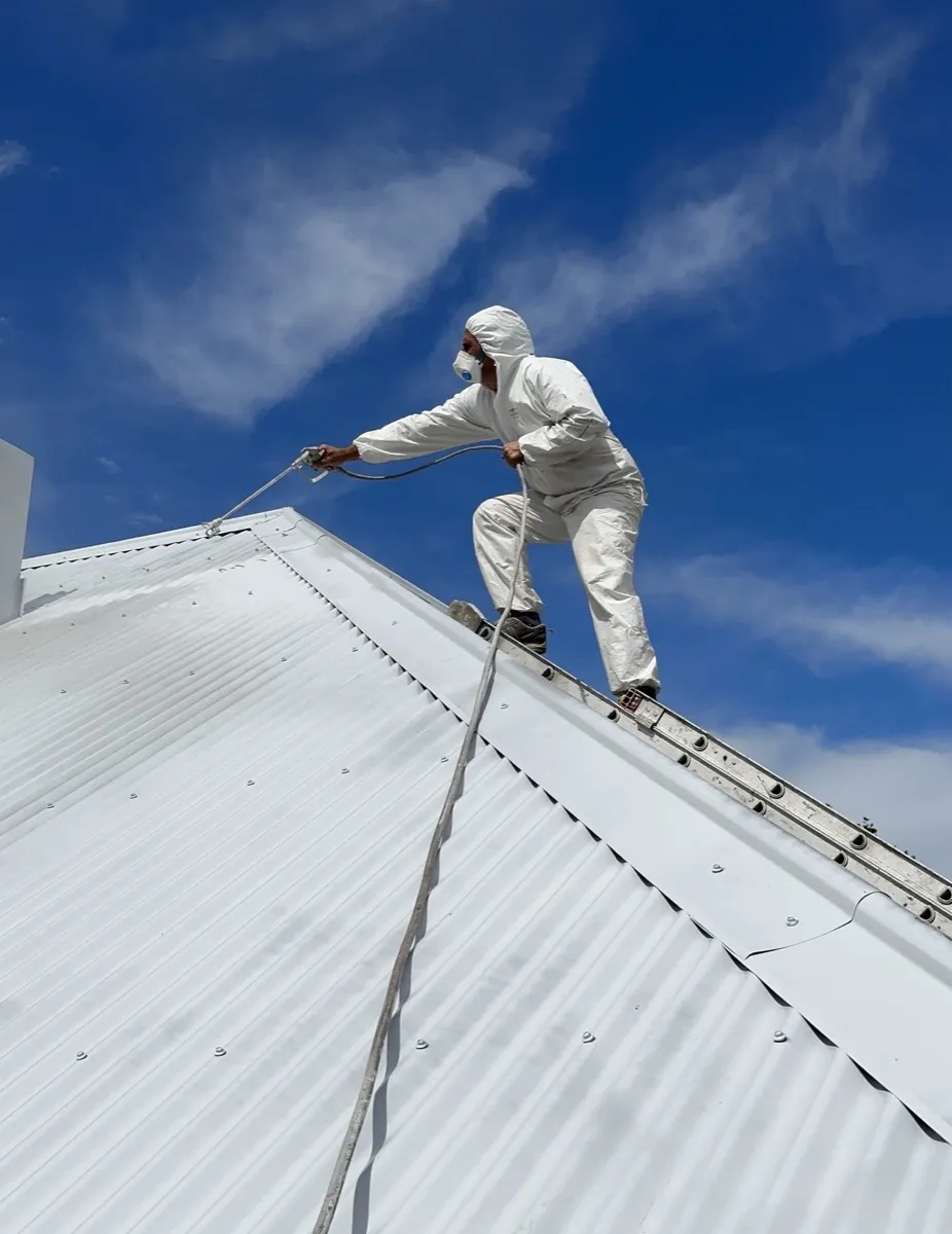 Roof spray painting