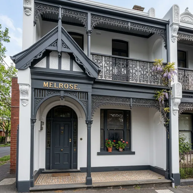 Victorian terrace after painting