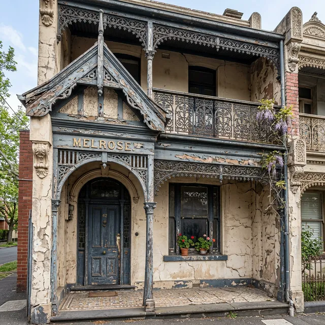 Victorian terrace before painting
